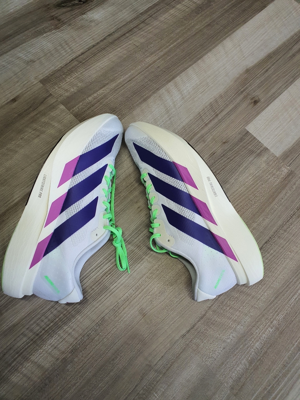 Adidas Adizero Evo SL Running Shoes  JS4456 White/Purple Women’s Size 8 New